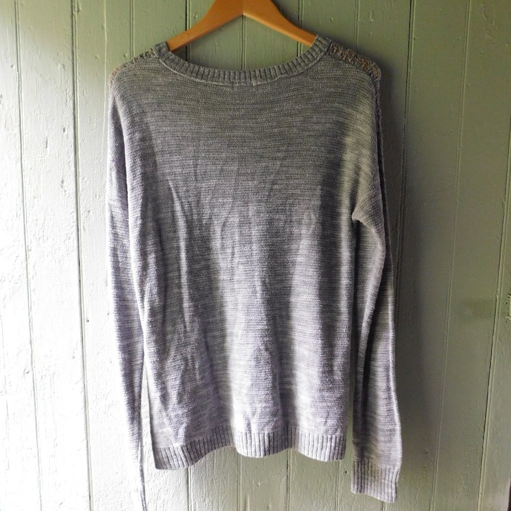 Color Block Blue Grey Lightweight Open Knit - Picture 8 of 8